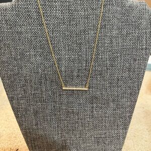 Gold Pave Bar Necklace